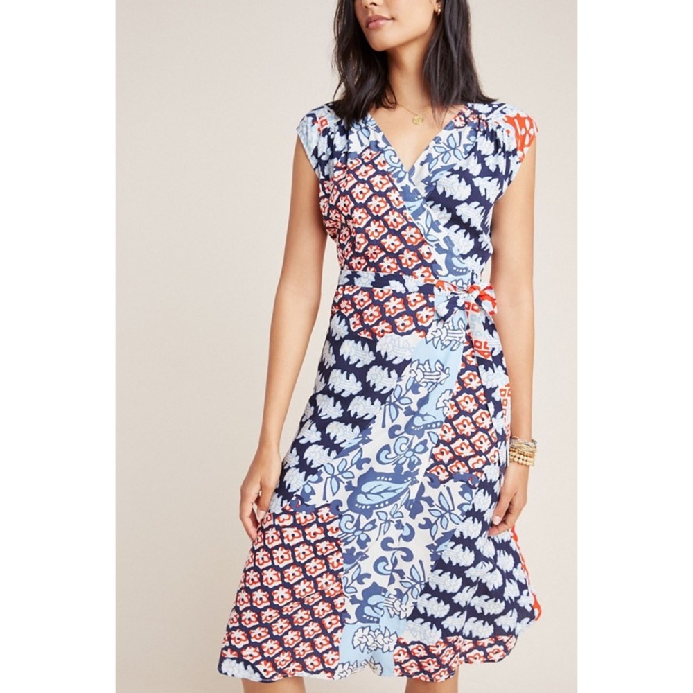 Porridge | Antro Ricardo Wrap Dress Patchwork Block Shortsleeve
